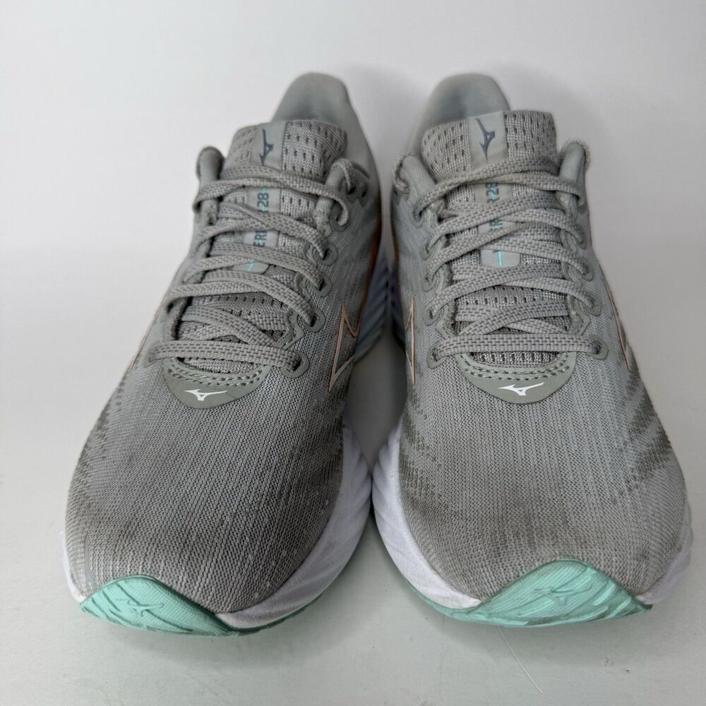 Mizuno Wave Rider 28 Shoes Womens 8 J1GD240372 Running Athletic Gray Teal - Picture 12 of 14
